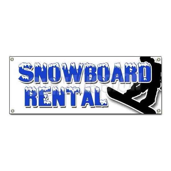 SNOWBOARD RENTAL BANNER SIGN skis poles boots lessons rent snow board